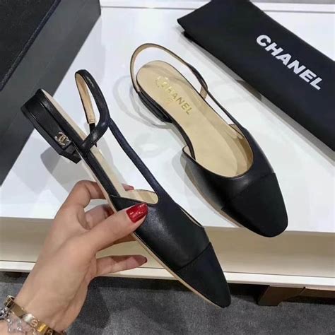 chanel slingback shoes flat|Chanel slingback online shop.